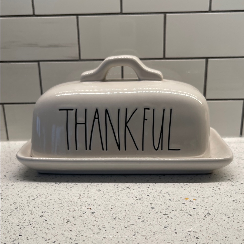 Rae Dunn Butter Dish - Thankful